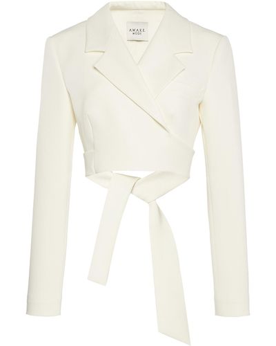 A.W.A.K.E. MODE Wrapped Suiting Jacket - White