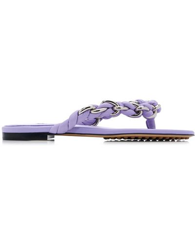 Bottega Veneta Dot Lagoon Chain Flat Sandals - Purple