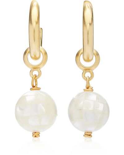 Brinker & Eliza Tinsel Gold-plated Pearl Earrings - Metallic