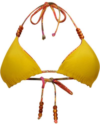 Andrea Iyamah Inti Reversible Bikini Top - Yellow