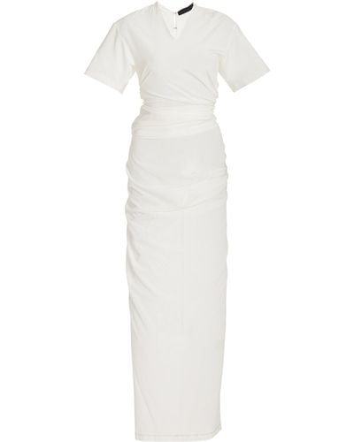 Proenza Schouler Sidney Ruched Jersey Maxi T-shirt Dress - White