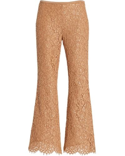 Michael Kors Sequined Flared Lace Trousers - Brown