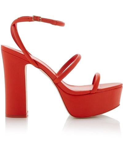 Cult Gaia Talia Leather Platform Sandals - Red