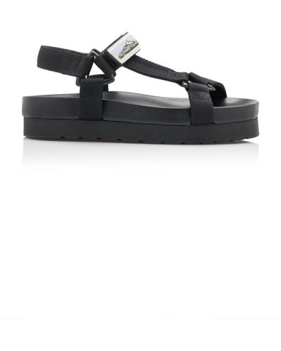 Bottega Veneta Trip Nylon Tech Slingback Sandals - Black