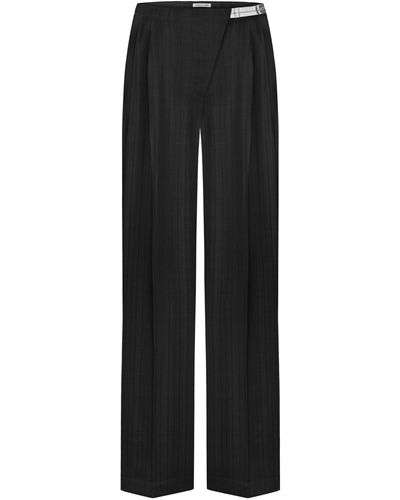 Anna October Esther Decored Wide-leg Trousers - Black