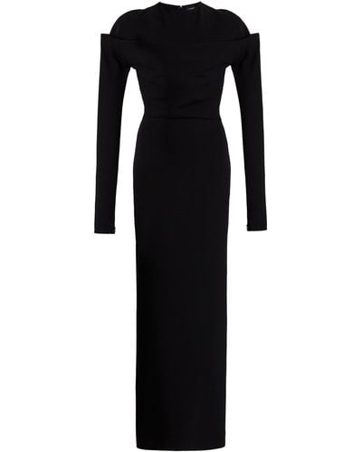 Jacquemus Sabre Draped Maxi Dress - Black