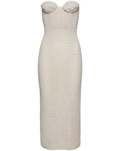 Magda Butrym Crocheted Cotton-blend Midi Dress - White