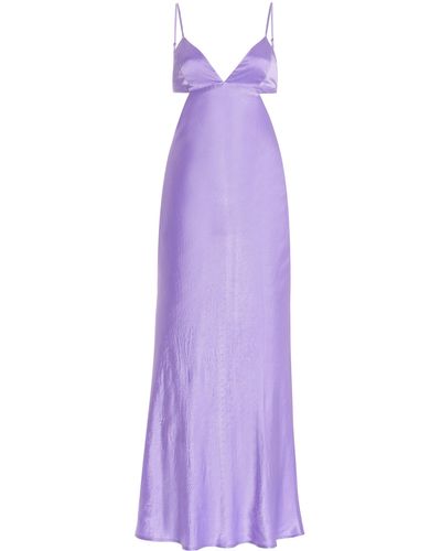 Third Form Crush Satin Midi Dress - Purple