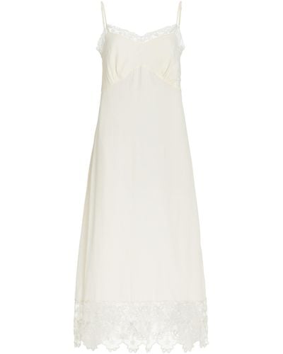 Simone Rocha Lace-trimmed Crepe Midi Slip Dress - White