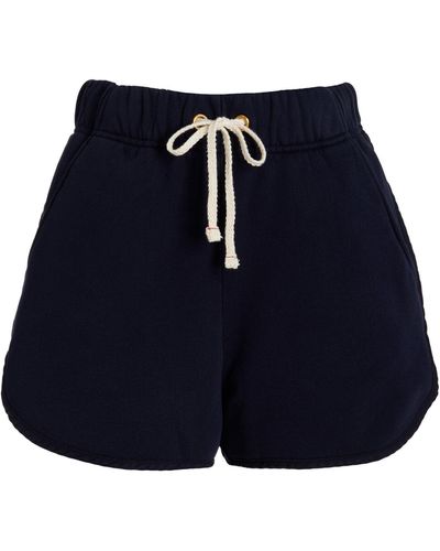 Les Tien Serena Scalloped Cotton Shorts - Blue