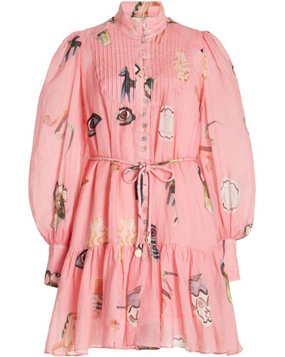 ALÉMAIS Cleo Smock Mini Dress - Pink
