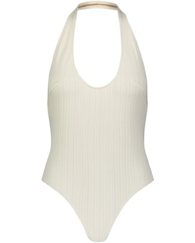 Matthew Bruch Kathryn Ribbed One-piece Swimsuit - White