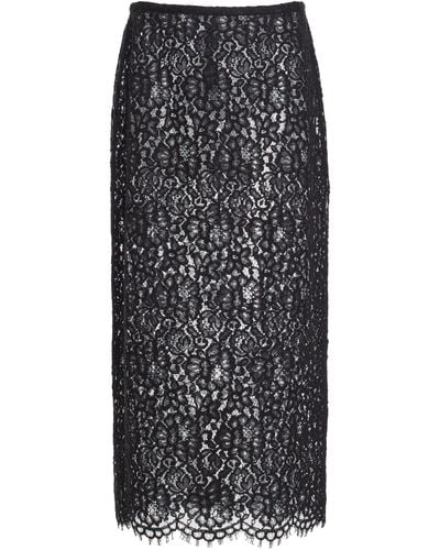 Michael Kors Lace Midi Skirt - Black