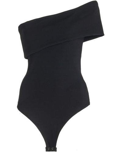 Agolde Bree Off-the-shoulder Jersey Bodysuit - Black