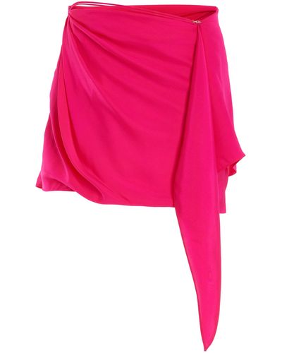GAUGE81 Himeji Draped Silk Mini Skirt - Pink