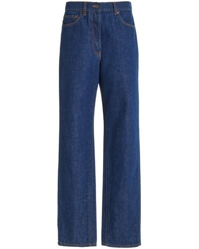 The Row Borjis Selvedge High-rise Straight-leg Jeans - Blue