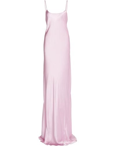 Victoria Beckham Satin Slip Gown - Pink