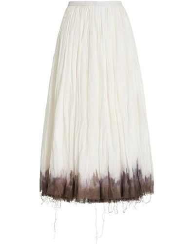 Interior Asa Dip-dyed Linen Maxi Skirt - White