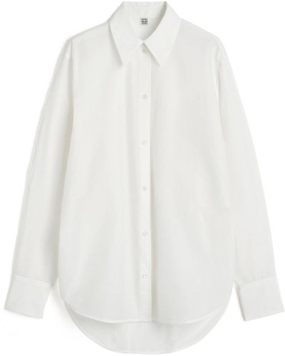 Totême Kimono-sleeve Cotton-blend Shirt - White