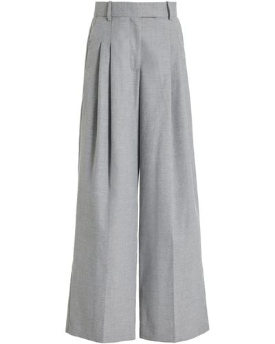 By Malene Birger Cymbaria Pleated Wide-leg Trousers - Grey