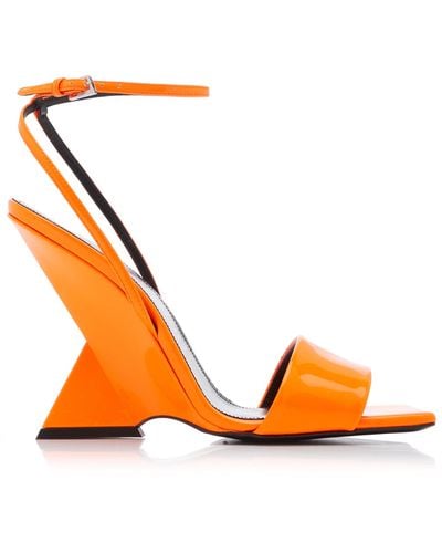 The Attico Cheope Patent Leather Sandals - Orange