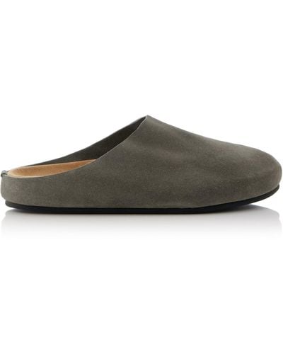 The Row Hugo Suede Mules - Brown