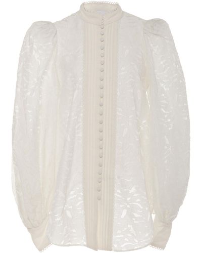 Acler Montana Button-front Lace Blouse - White