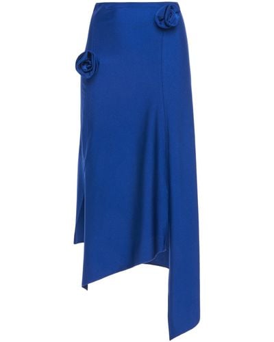 Coperni Flower-embellished Asymmetric Cady Skirt - Blue
