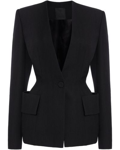 Givenchy Hourglass Tailored Wool Blazer - Black
