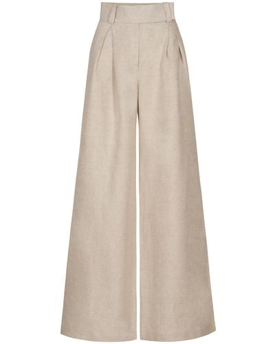 ANDRES OTALORA Nuqui Pleated Linen Wide-leg Trousers - Natural