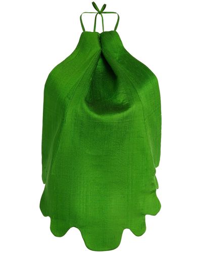 Rosie Assoulin Petal Silk Top - Green