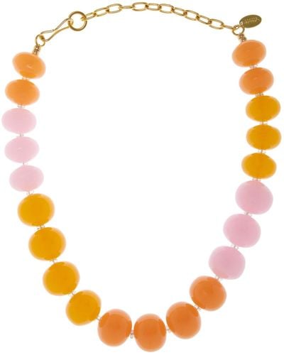 Lizzie Fortunato Olympia Gold-plated Opal, Resin Bead Necklace - Orange