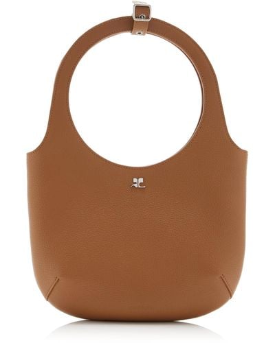 Courreges Holy Leather Top Handle Bag - Brown