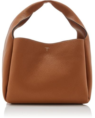 Totême Leather Bucket Bag - Brown