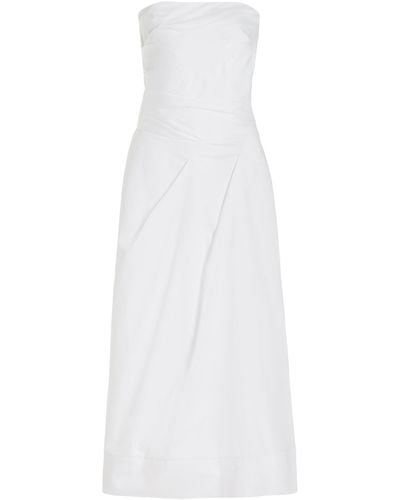Moré Noir Caroline Strapless Cotton Midi Dress - White