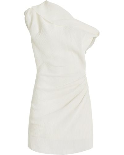 Anna Quan Dimitri Draped Crinkle Cotton Mini Dress - White