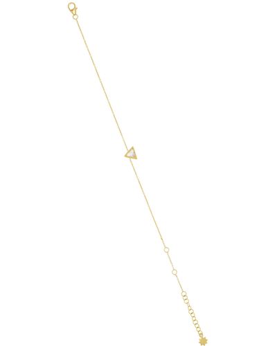 Amrapali 18k Yellow Gold And Kundan Diamond Triangle Chain Bracelet - Metallic