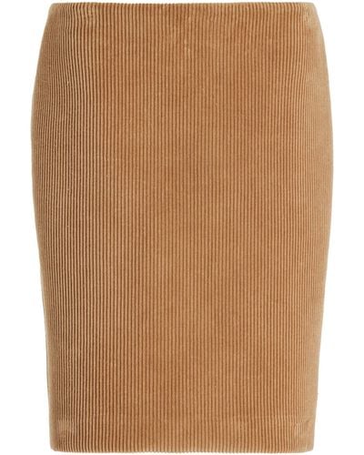 Miu Miu Corduroy Midi Pencil Skirt - Brown
