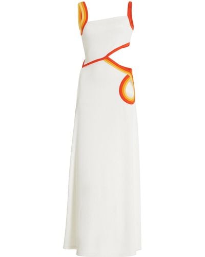 Christopher Esber Exclusive Verner Cutout Ribbed-jersey Maxi Dress - White