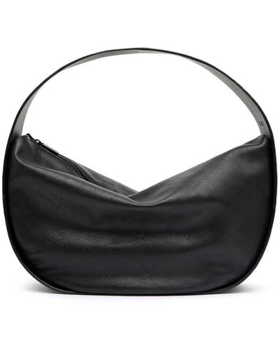 St. Agni Soft Arc Leather Shoulder Bag - Black