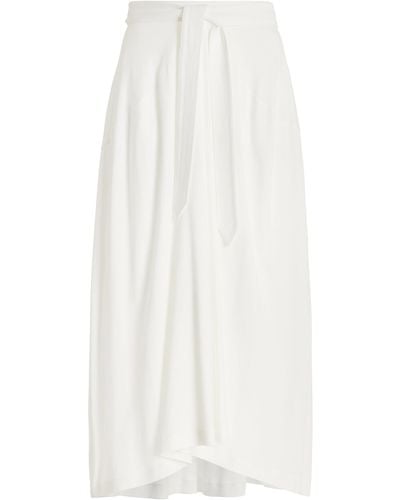 BITE STUDIOS Belted Draped Jersey Skirt - White