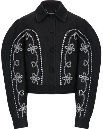 Chloé Embellished Virgin Wool Jacket - Black