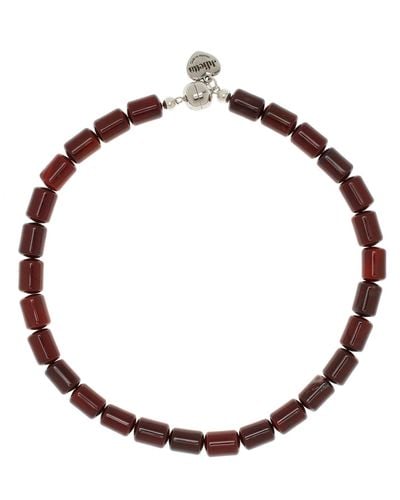 Julietta Exclusive Reef Red Jasper Beaded Necklace - White