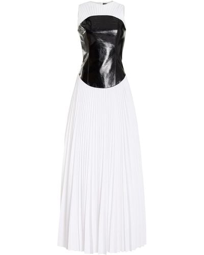 Brandon Maxwell Exclusive The Florena Pleated Cotton Maxi Dress - White