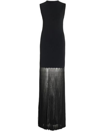 Totême Plissé Knit Maxi Dress - Black