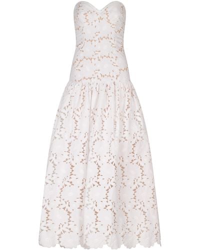 Silvia Tcherassi Margie Strapless Cotton-blend Maxi Dress - White