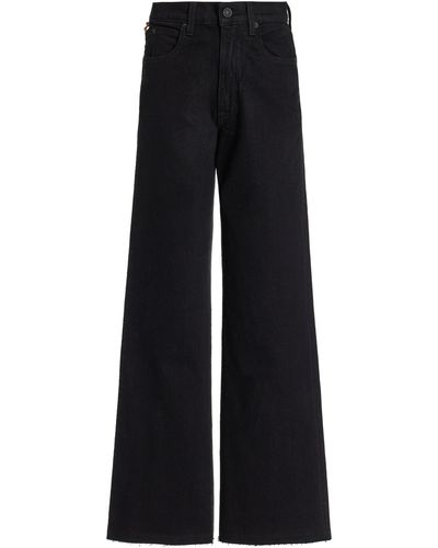 SLVRLAKE Denim Grace Rigid High-rise Wide-leg Jeans - Black