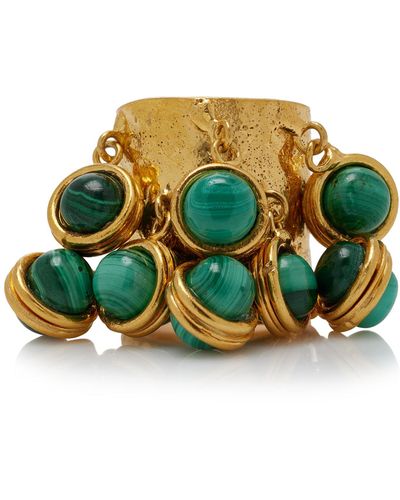 Sylvia Toledano 22k Gold-plated Malachite Candies Ring - Green