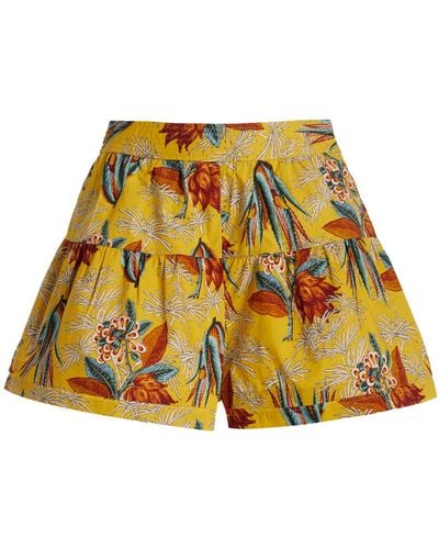 Ulla Johnson Elsie Cotton Mini Shorts - Yellow