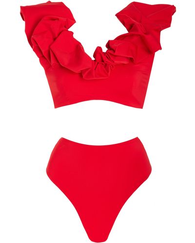 Maygel Coronel Exclusive Lucila Ruffled Bikini - Red